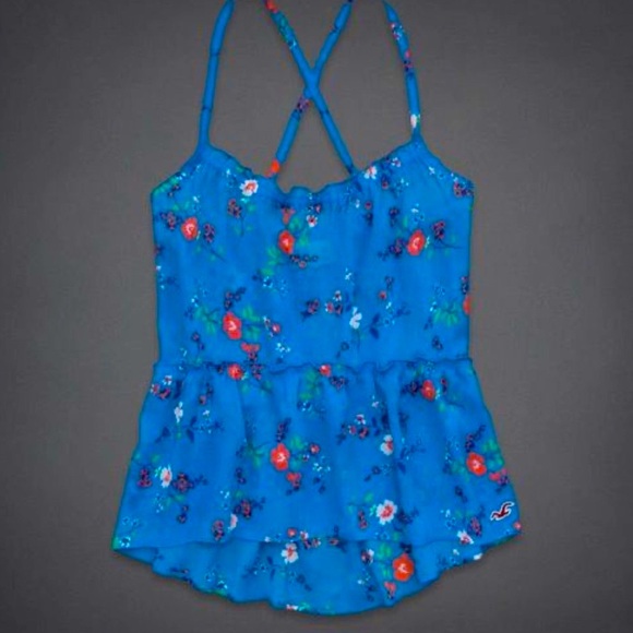 Hollister Blue Boho Floral Cami Top - Picture 2 of 12